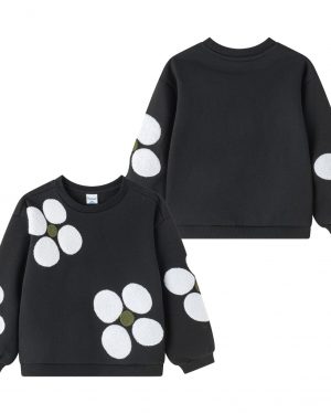 Sudadera de niña con flores