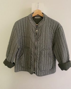 Chaqueta acolchada vichy verde