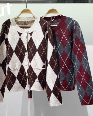 Cardigan rombos 2 modelos