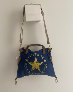 Bolso vintage star since 1978 azul con correa