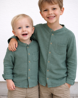 Camisa de muselina de algodón 1-10 años