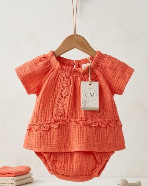 Conjunto bambula de algodón  3-36 meses