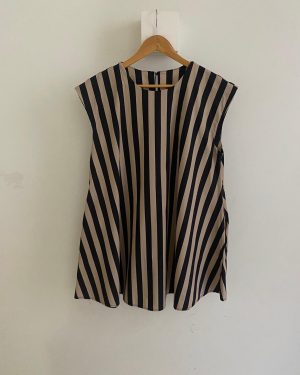 Vestido sin mangas a rayas Mujer