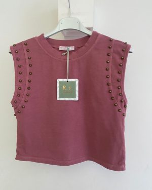 Camiseta Tachuelas Mangas Rosa