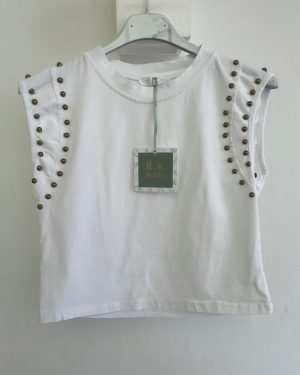 Camiseta Tachuelas Mangas Blanca