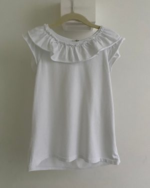 Blusa Niña Sin Mangas Algodón Blanca