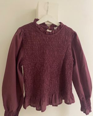 Blusa nido de abeja burdeos